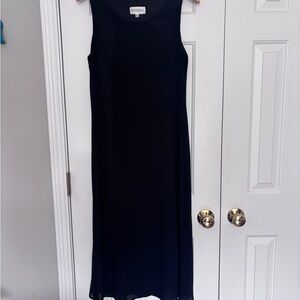 Studio I Black Layered Long Sleeveless Midi Dress